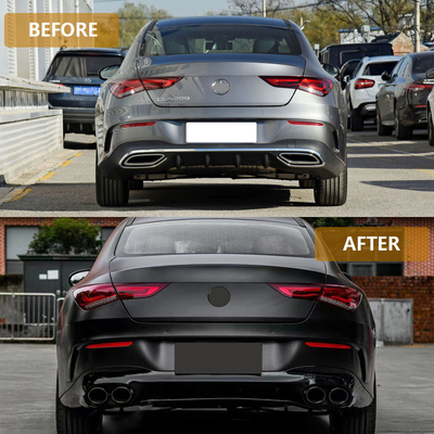 100% di gas di scarico del diffusore posteriore per labbra e gola testato per Mercedes-Benz CLA W118 2020-2024