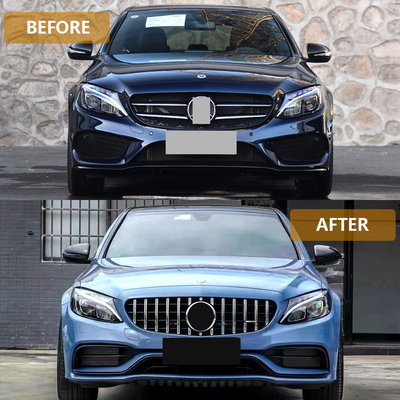Mercedes Benz Classe C W205 a C63 AMG con moderno paraurti anteriore di lusso