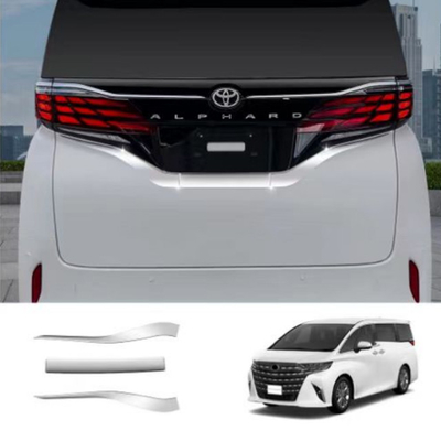 Toyota Alphard Vellfire 40 2024 Accessoiri in argento/nero Numero di targa posteriore Cromo